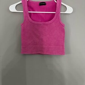 Pink Ribbed Women's Tank Top